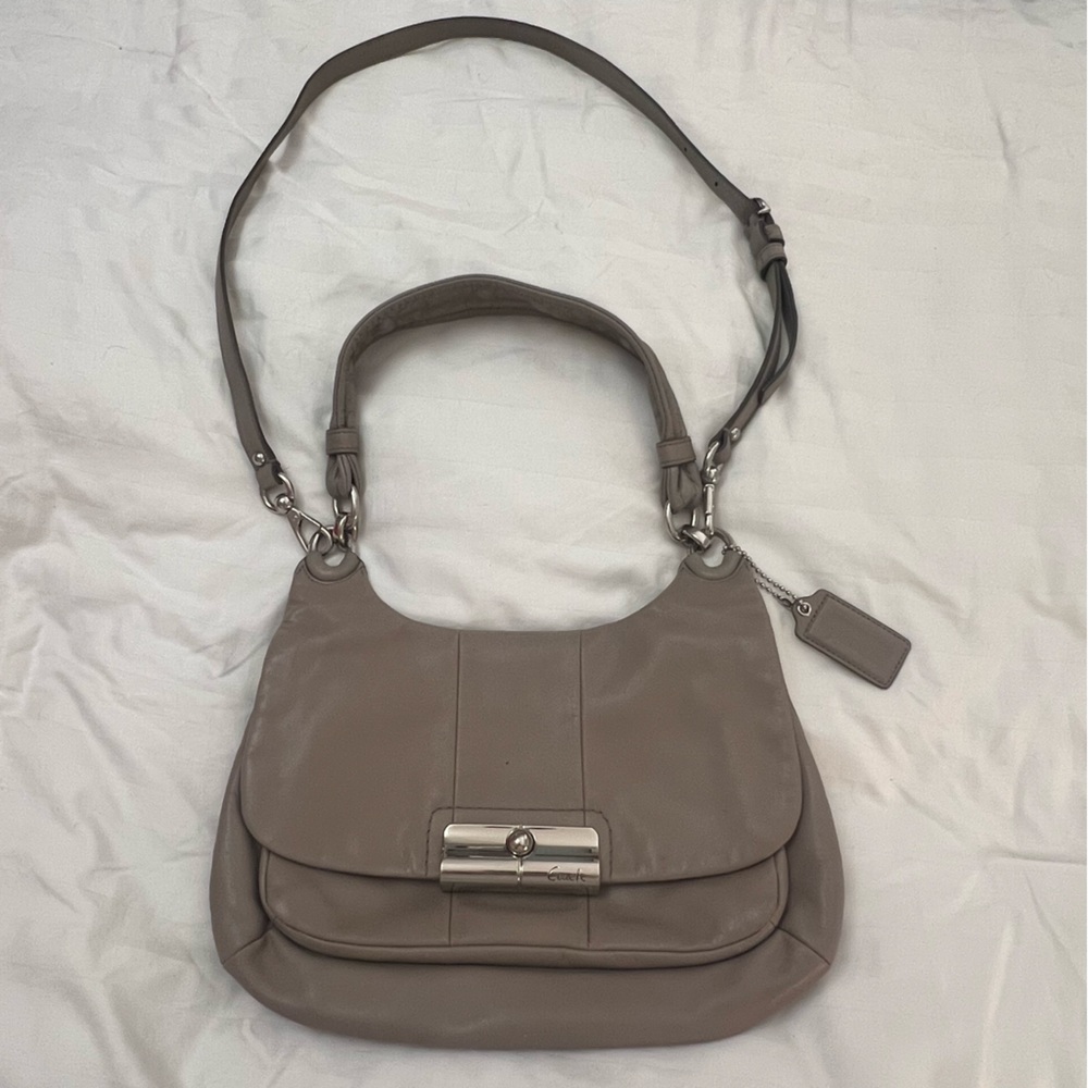 Elegant Leather Two Way Coach Bag